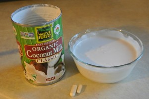 We added only about 1 Tbsp coconut water which gave us an extra thick yogurt (think: thick cream cheese haha) . But it was sooo tasty and melted into coconut goodness when added to warn oatmeal.